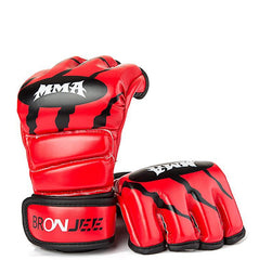 BRONJEE Solid Color Half Finger Boxing Gloves