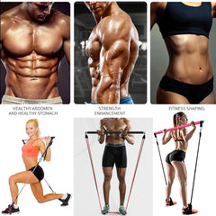 Yoga Gymnastic Bar 180 Pounds Reinforced Resistance Band Pull Rope Set