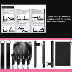 Pilates Bar Suit With Multifunction Resistance Band Pulling Rope Yoga Fitness